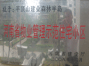 2008年12月17日，平頂山森林半島被 評為"河南省物業(yè)管理示范住宅小區(qū)"榮譽(yù)稱號。